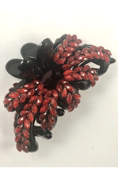 turkuazbijuteri Buckle-clatch -red Marquise Stone -for dense Hair