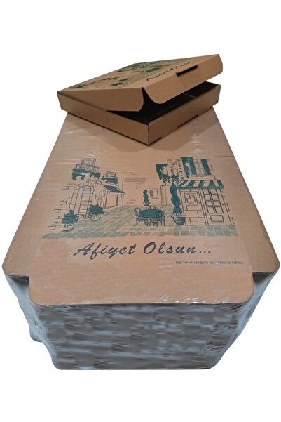 EFEPA Karton Pizza Pide Kutusu 22x22x3,5 Cm. ( 100'lü Paket )