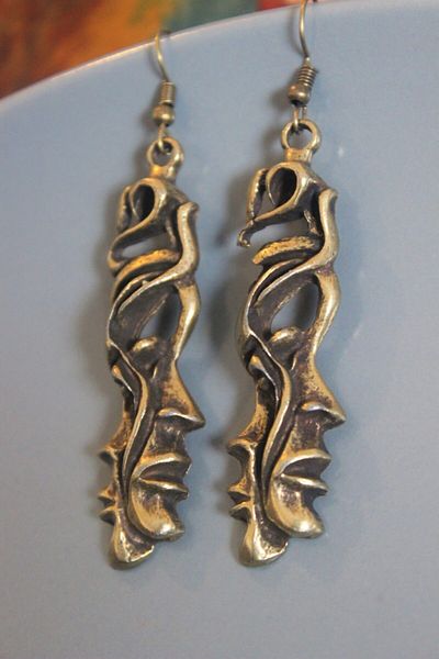 delay art Ethnic Bohemian Motif Long Face Figure Earrings Bijouterie Jewelry