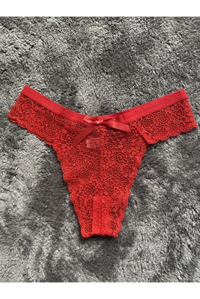 OSMODA Kadın Dantelli Kırmızı Tanga
