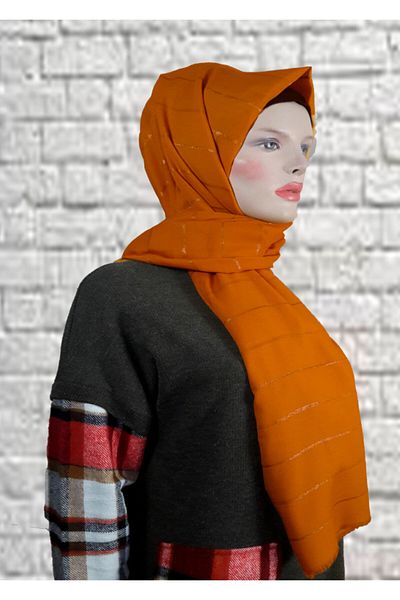 Modakaşmir Fashion Cashmere Striped Glitter Shawl