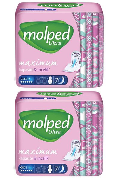 Molped Ultra Dryness Night Sanitary Pad 7 Pack Daily Pad X 2 Pieces