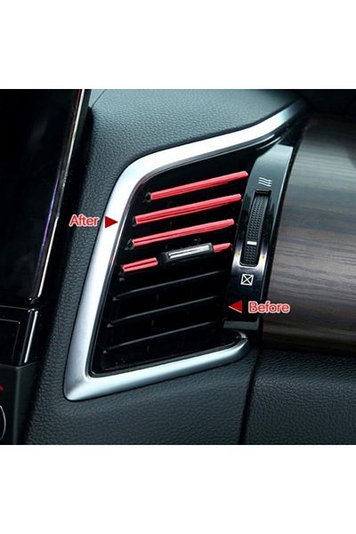 DMR Tiger Marketing Car Air Conditioner Grill Strip Wick Colorful Vent Red 20cm X10 Pcs