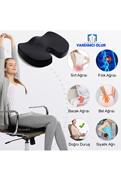 baffhome Visco Ortopedik Oturma Simidi Koltuk Minderi Visko Kuyruk Sokumu Yas...
