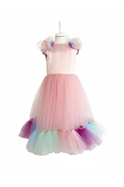zühre balaban Rainbow Midi Dress Girl's Evening Dress Birthday Dress