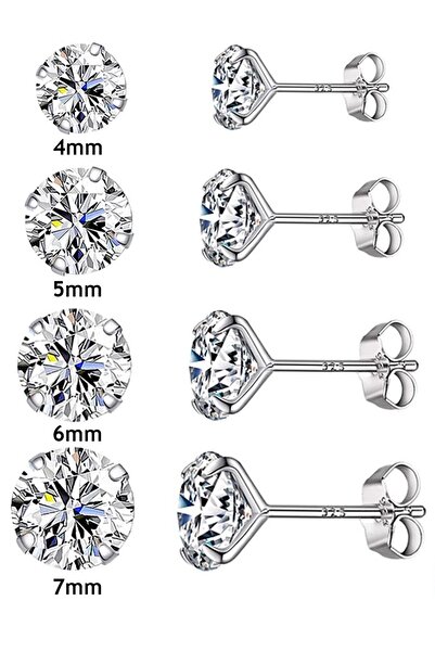 BERCHINE 925 Ayar Tek Taş Gümüş Küpe