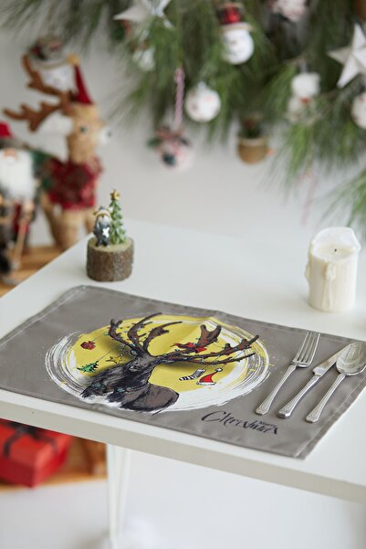 MODAFABRİK طقم أدوات مائدة أمريكي بنقش الغزلان مكون من قطعتين