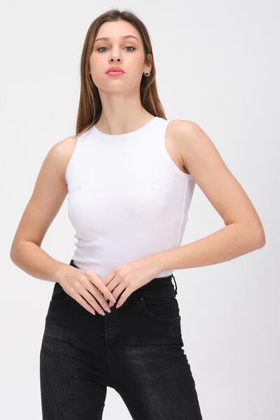 PUNKY CAT Women's White Sleeveless Blouse