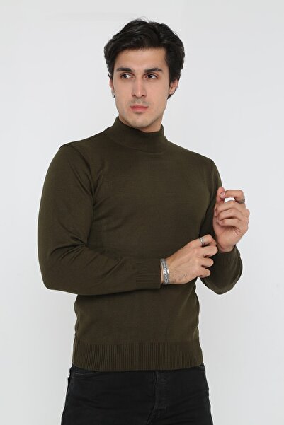 KMKkombin Ανδρικό πουλόβερ με πλήρες λαιμό Plus Size