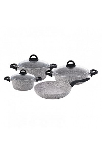 Emsan 7 Piece Premium Granite Pot Set - Gray