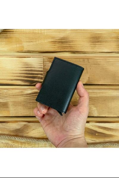 Walle's Polo Rfid Protected Paper Money Compartum Αυτόματος μηχανισμός Unisex Πορτοφόλι/Έξυπνη κάρτα
