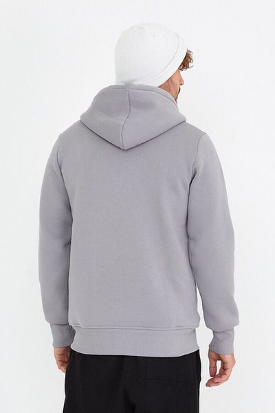 PLA STORE Сив суичър с качулка и цип