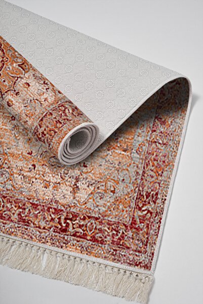 Alanur Home Eco Trend Djt Washable Non-Slip Base 3-Piece Bedroom Set P1356 Vintage Red