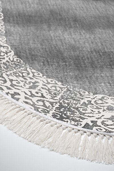 Alanur Home Eko Trend Djt Yıkanabilir Kaymaz Taban Oval 3 Lü Yatak Odası Takımı 1460 Modern Gri