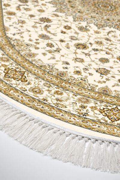 Alanur Home Eco Trend Djt Washable Non-Slip Base Oval 3-Piece Bedroom Set P1360 Ottoman Cream