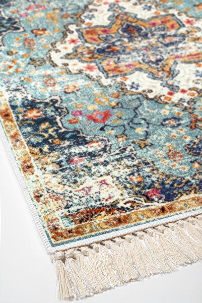 Alanur Home Eko Trend Djt Мийний нековзний підлогу 3-х спальний гарнітур M12290 Vintage Blue