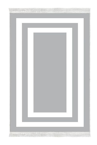Alanur Home Eko Trend Djt - Σετ 3 γκρι λευκά πατάκια μπάνιου, αντιολισθητική βάση που πλένεται, 2229m με περίγραμμα
