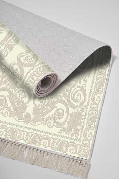 Alanur Home Eco Trend Djt 3-Piece Washable Non-Slip Base Bathroom Mat Set 747 Classic Cream