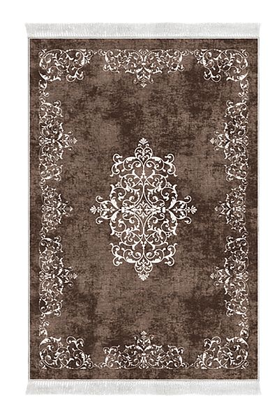 Alanur Home Eko Trend Djt 3-Pece Washable Αντιολισθητική Βάση Σετ Μπάνιου 616 Classic Brown
