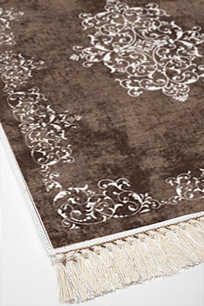 Alanur Home Eco Trend Djt 3-Piece Washable Non-Slip Base Bathroom Mat Set 616 Classic Brown