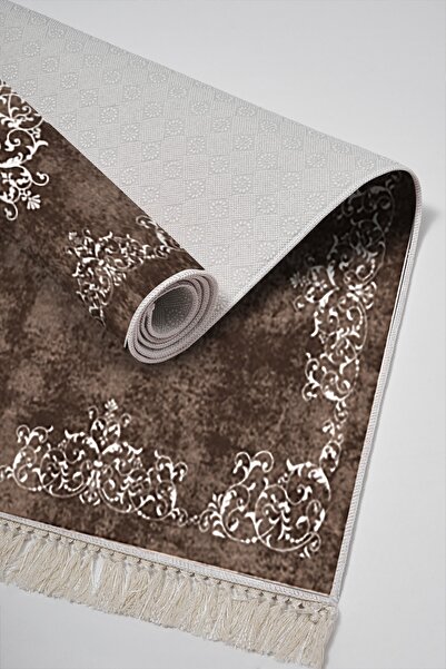 Alanur Home Eco Trend Djt 3-Piece Washable Non-Slip Base Bathroom Mat Set 616 Classic Brown