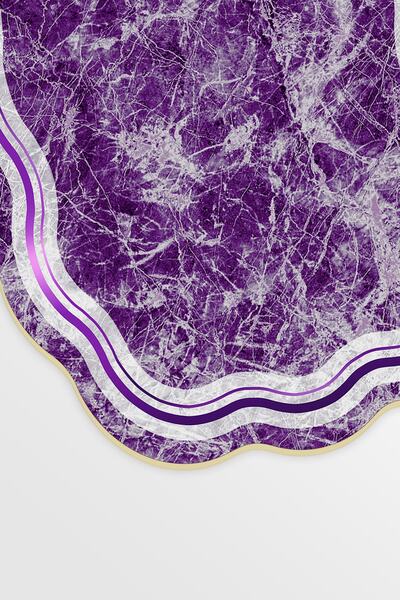 Alanur Home Eko Yıldız Djt Мийний нековзний підлогу 3-х ліжко спальний гарнітур 203 фігурний фіолетовий