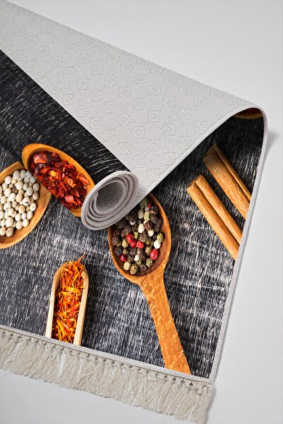 Alanur Home Eko Trend Djt 2 Li Πλενόμενη Αντιολισθητική Βάση Σετ Χαλιών Κουζίνας M12305 Κουζίνα Μαύρο