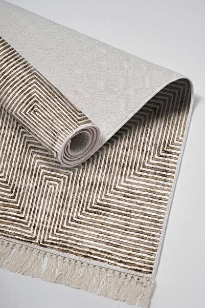 Alanur Home Eko Trend Djt Πλενόμενη αντιολισθητική βάση 3 τεμαχίων κρεβατοκάμαρας Mu134 Modern Brown