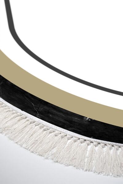 Alanur Home Eco Trend Djt Washable Non-Slip Base Oval 3-Piece Bedroom Set with 673m Border Cream