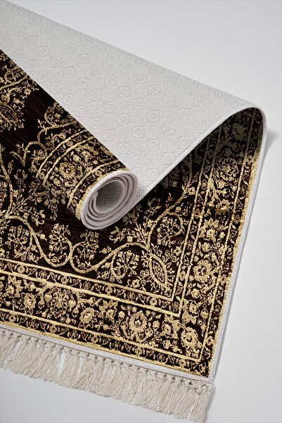 Alanur Home Eko Trend Djt 2 Piece Washable Non-Slip Base Bathroom Mat 761 Ottoman Brown (60 X 100 - 50 X 60)