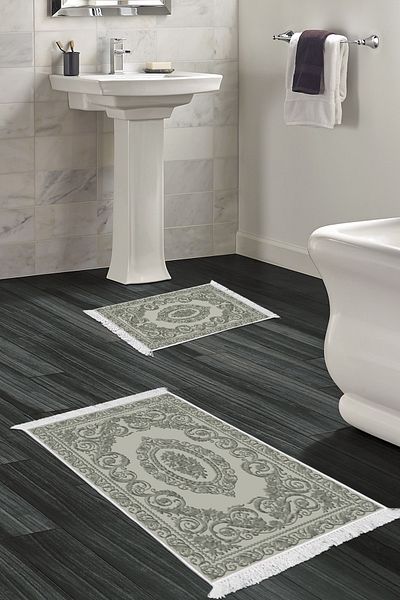 Alanur Home Eko Trend Djt 2 Pack Πλενόμενο Αντιολισθητικό Χαλάκι Μπάνιου 747 Classic Grey (60 X 100 - 50 X 60)