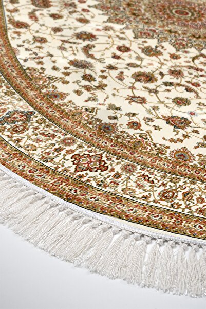 Alanur Home Eko Trend Djt 2 Piece Washable Oval Base Bathroom Mat P1372 Ottoman Brown (60 X 100 - 50 X 60)