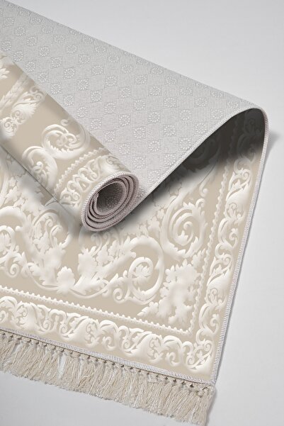 Alanur Home Eko Trend Djt 2 Piece Washable Non-Slip Base Bathroom Mat 747 Classic Beige (60 X 100 - 50 X 60)