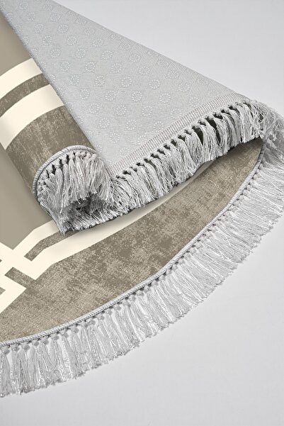 Alanur Home Eko Trend Djt 2 Piece Washable Non-Slip Base Oval Bathroom Mat 657m Modern Camel (50 X 80 - 40 X 50)