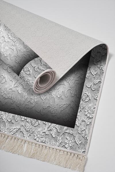 Alanur Home Eko Trend Djt 2 Прати можна Не ковзаюча підлога Килимок для ванної 767 З бордюром Сірий (60 X 100 - 50 X 60)