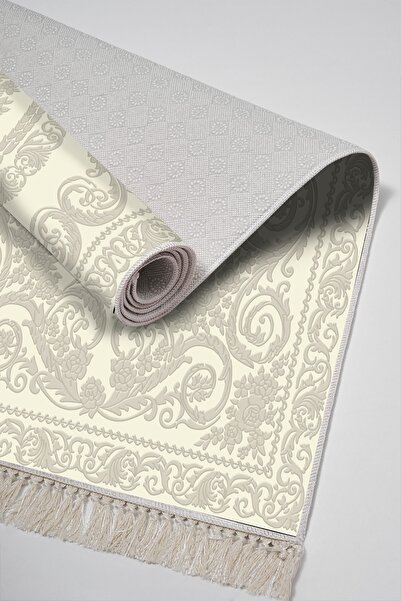 Alanur Home Eko Trend Djt 2 Piece Washable Non-Slip Base Bathroom Mat 747 Classic Cream (60 X 100 - 50 X 60)