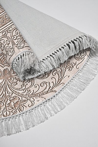 Alanur Home Eko Trend Djt 2 Piece Washable Base Oval Bathroom Mat 1488 Modern Brown (60 X 100 - 50 X 60)