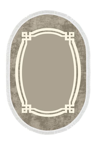 Alanur Home Eko Trend Djt 2 Pack Πλενόμενη Βάση Οβάλ Χαλάκι Μπάνιου 657m Modern Camel (60 X 100 - 50 X 60)