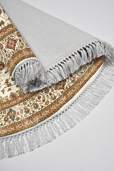 Alanur Home Eko Trend Djt 2 Piece Washable Oval Base Bathroom Mat P1372 Ottoman Brown (50 X 80 - 40 X 50)