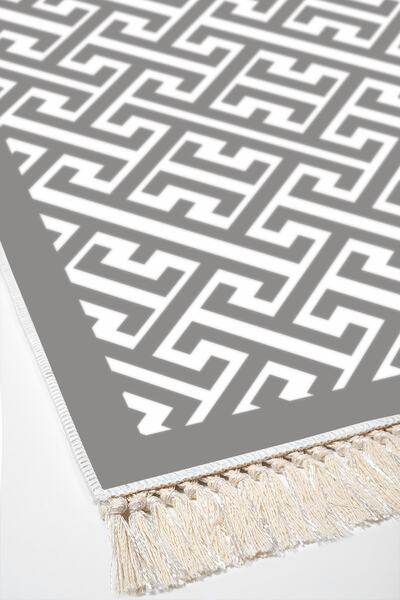 Alanur Home Eco Trend Djt 2 Piece Washable Non-Slip Base Bathroom Mat 769 Modern Gray (50 X 80 - 40 X 50)