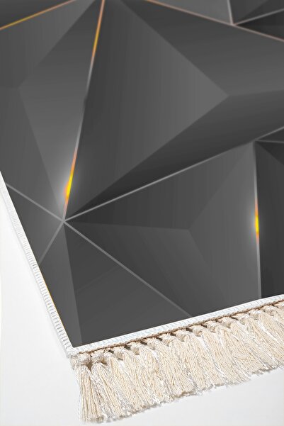 Alanur Home Eko Trend Djt Yıkanabilir Kaymaz Taban 3'lü Yatak Odası Takımı F5005 Modern Gold Siyah