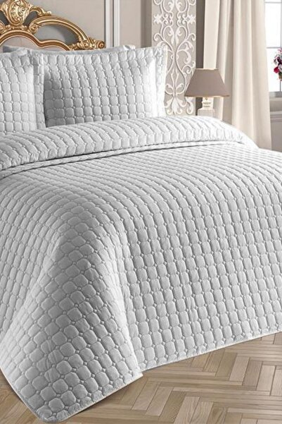 Estiva Home Textizli Estiva Kapitoneli Micro Saten 250x260 Çift Kişilik Yatak Örtüsü Seti
