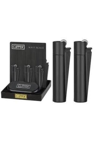 Clipper Matt Black Taşlı Çakmak 2'li