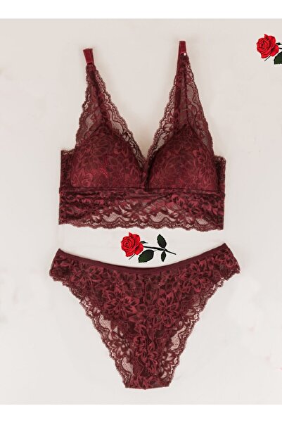 Yapıcı Underwear 2000 Dolgulu Bordo Kadın Bralet Takımı