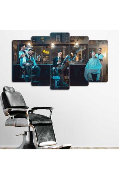 EVLOYA Barber Shop - 5 Parçalı Tablo