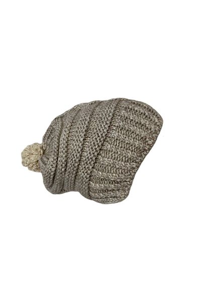 Vemod Women's Knitted Beanie with Pompom - Stone