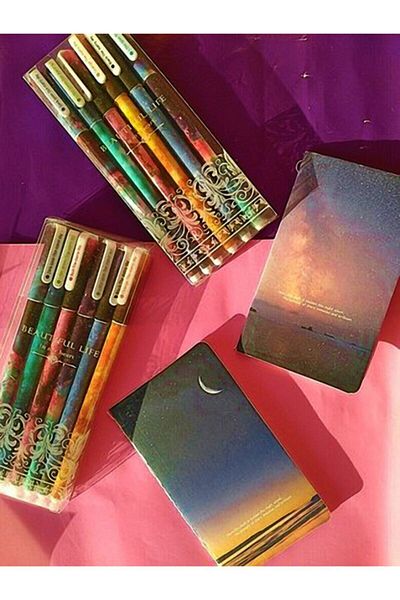 Techno phone Galaxy Themed Gel Pen Set of 6