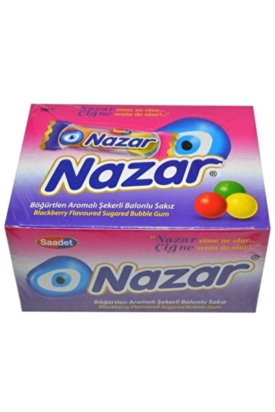 SAADET Nazar 3'lü Böğürtlen Aromalı Misket Şekerli Sakız 10lü