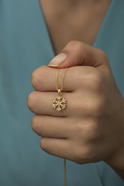 Ervanur Altın Kaplama Kar Tanesi Kolye