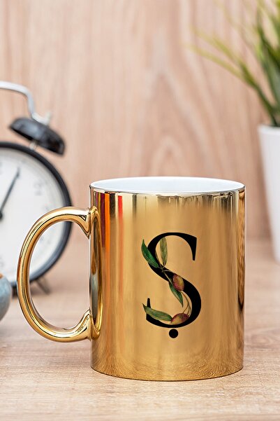 Procity Ş Harfi Yapraklı Gold Kupa Bardak